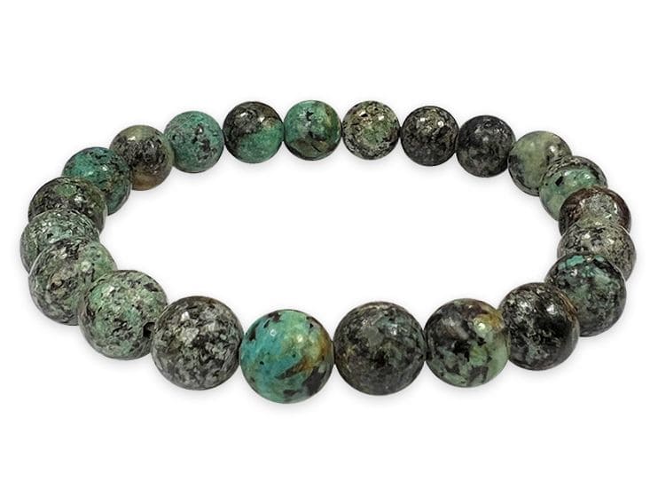 Bracelet turquoise naturelle d'Afrique A perles 8mm