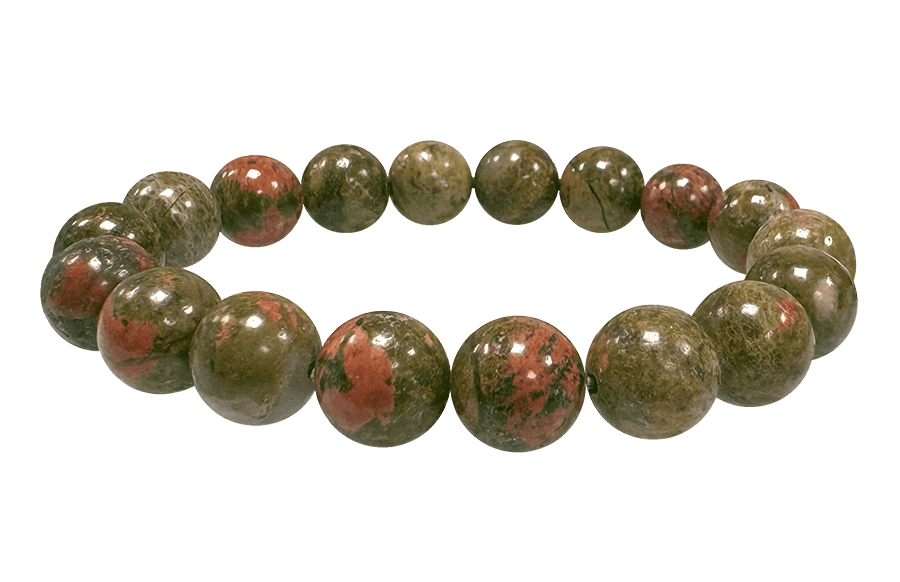 Bracelet Unakite perles 10mm