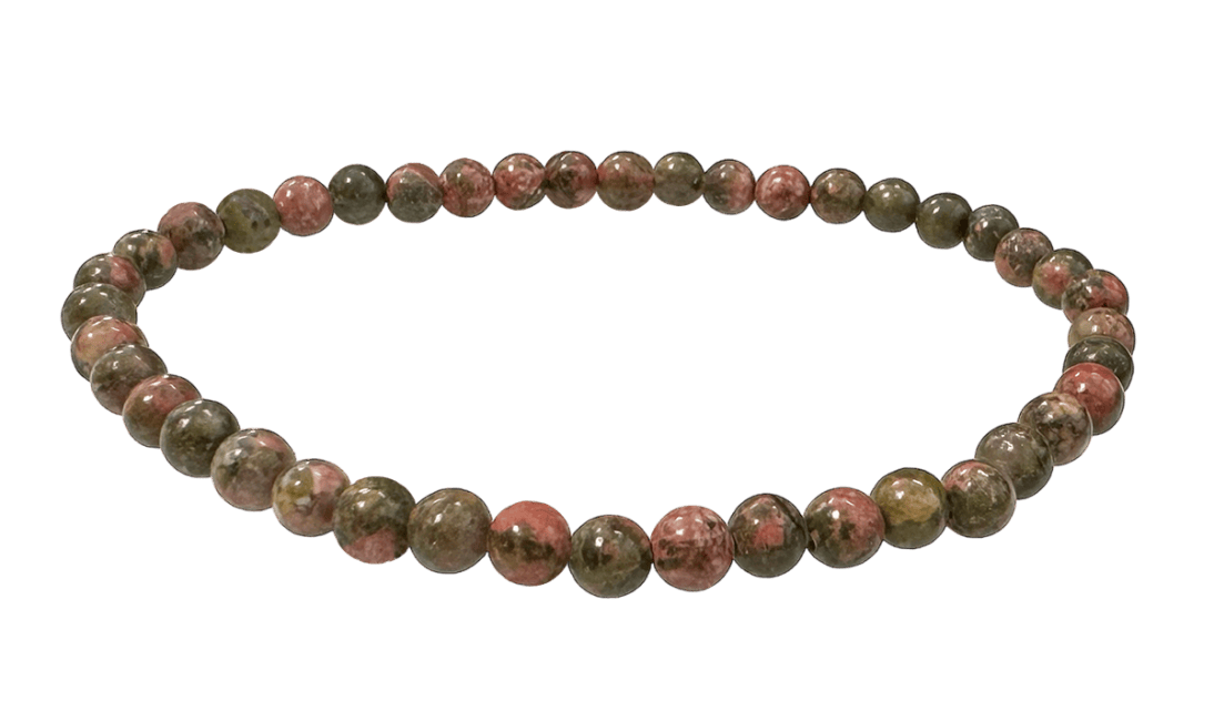 Bracelet Unakite perles 4mm