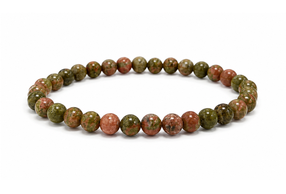 Bracelet Unakite A perles 6mm chez Arabesk