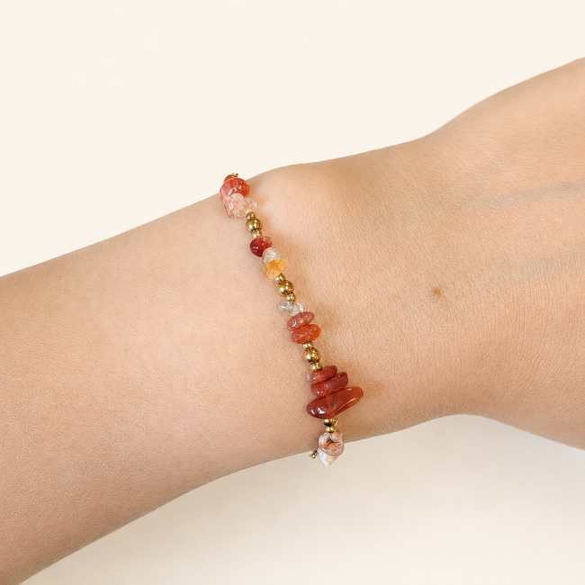Bracelet Énergie en Cornaline A – Éclats de Pierre chez Arabesk