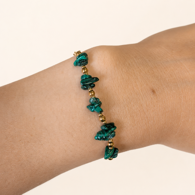 Bracelet Énergie en Malachite A – Éclats de Pierre chez Arabesk