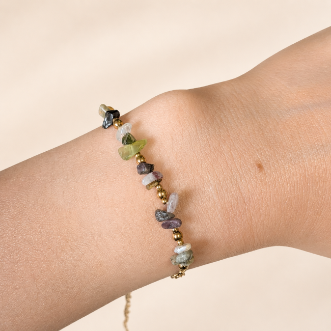Bracelet Énergie en Tourmaline Multicolore A – Éclats de Pierre