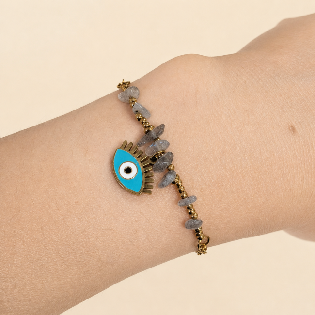 Bracelet Protection en Labradorite A – Mauvais Œil chez Arabesk