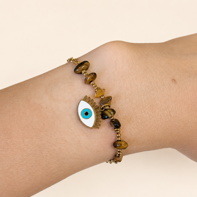 Bracelet Protection en Œil de Tigre A – Mauvais Œil chez Arabesk
