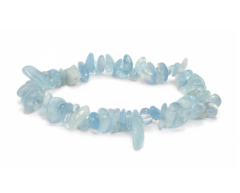 Bracelet Chips Aigue-Marine A+ 5-8mm