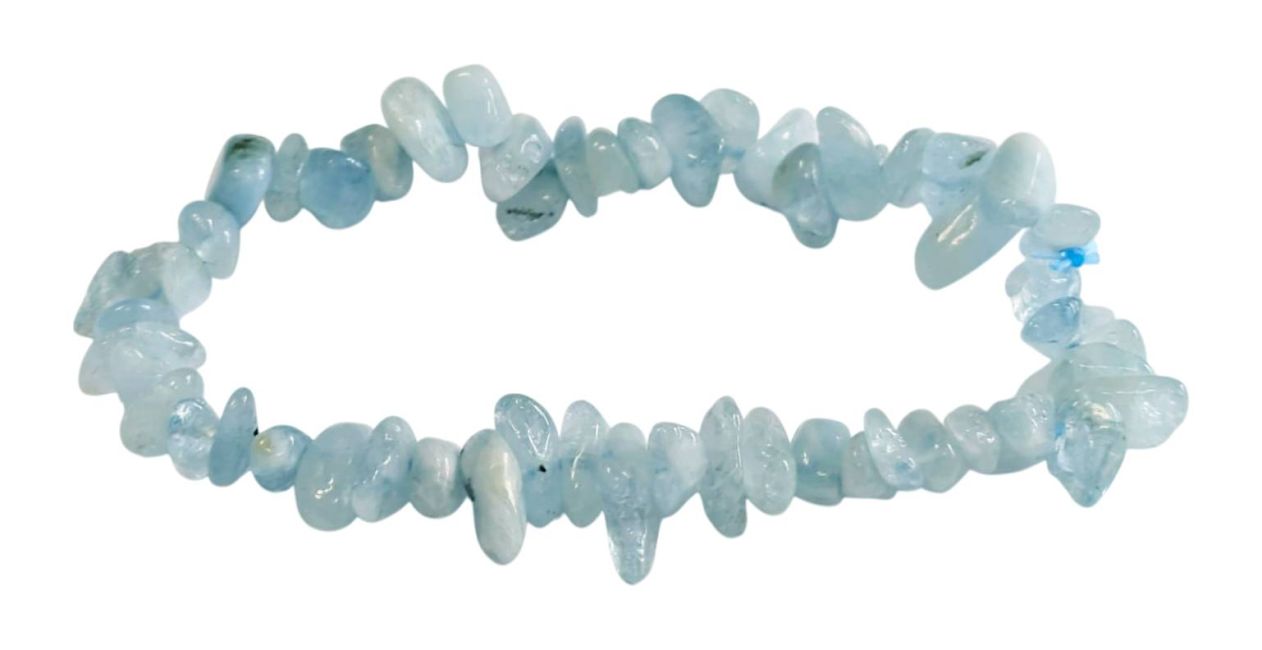 Bracelet Aigue Marine AA chips chez Arabesk