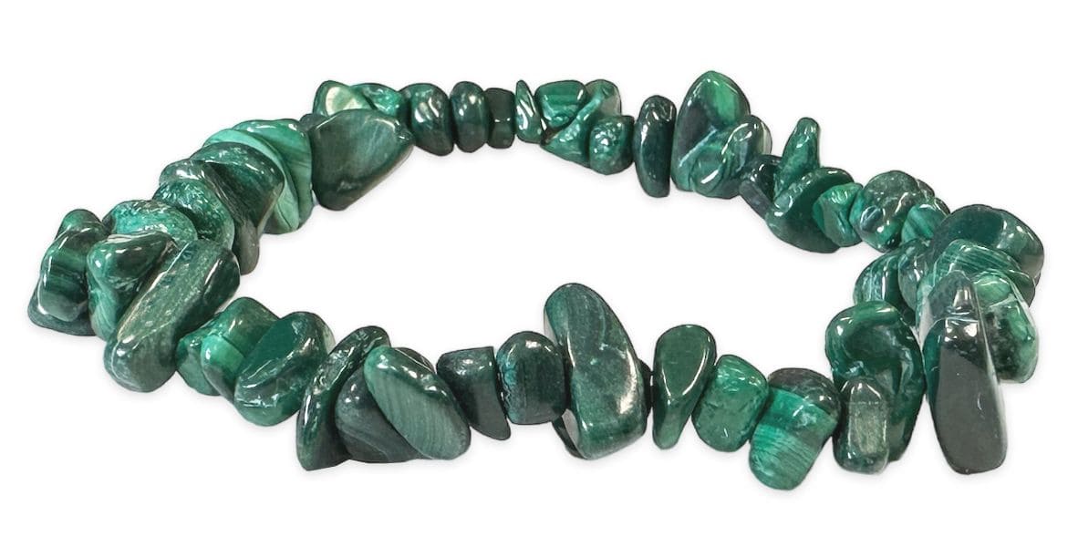 Bracelet Malachite A 5-8mm chips 18cm chez Arabesk
