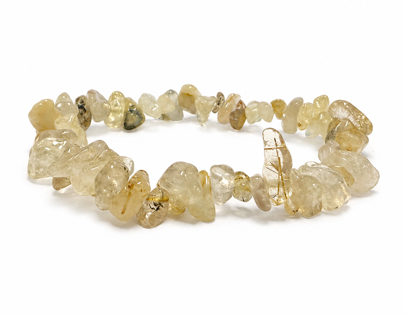 Bracelet Quartz Cristal de Roche Rutile A chips 5-8mm