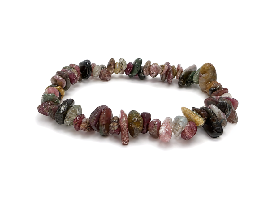 Bracelet Chips Tourmaline Multicolore A 5-8mm