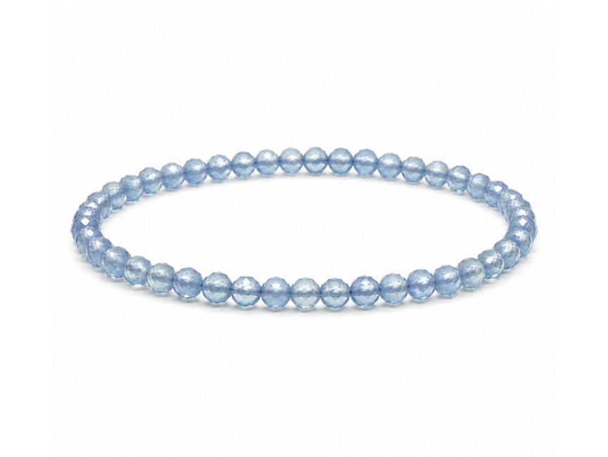 Bracelet en Aigue-Marine Facettée AA – Perles 3 mm