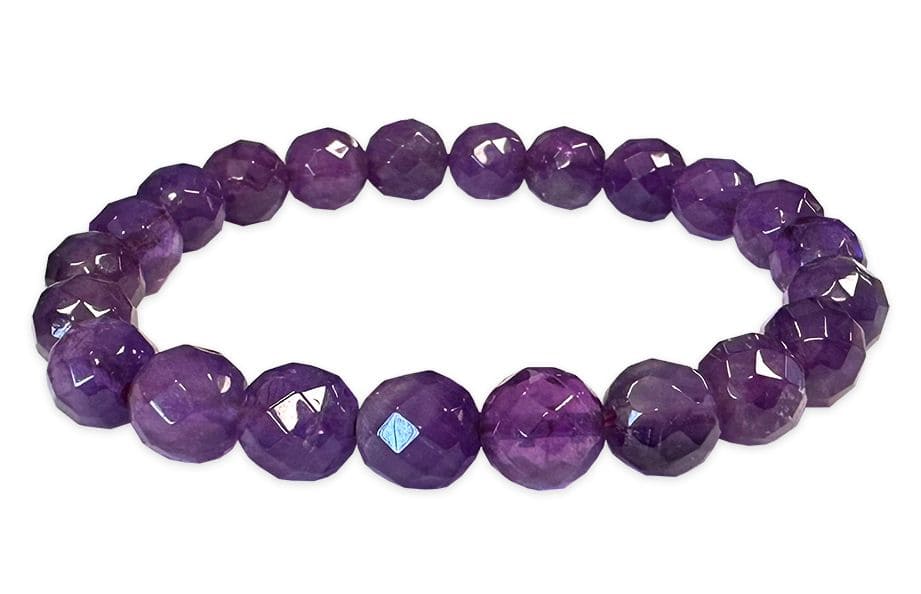 Bracelet Amethyste Facetée AA perles 8mm