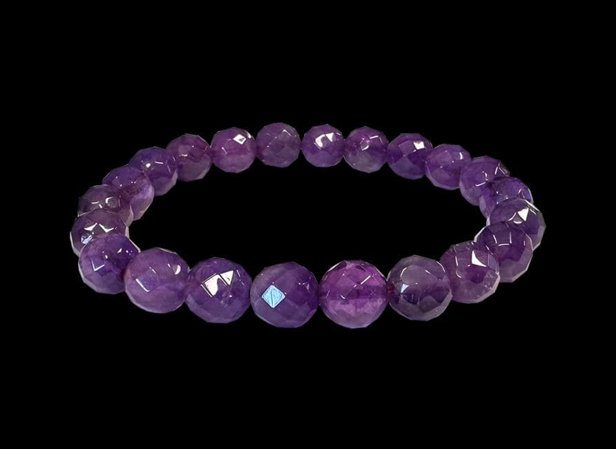 Bracelet Amethyste Facetée AA perles 8mm