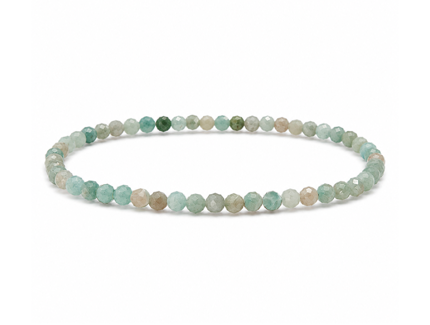 Bracelet en Amazonite Facettée A – Perles 3 mm