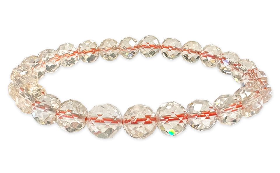 Bracelet Citrine Naturelle Facettée AA perles 7-8mm chez Arabesk