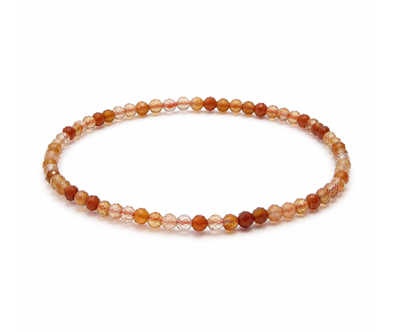 Bracelet en Cornaline Facettée A – Perles 3 mm