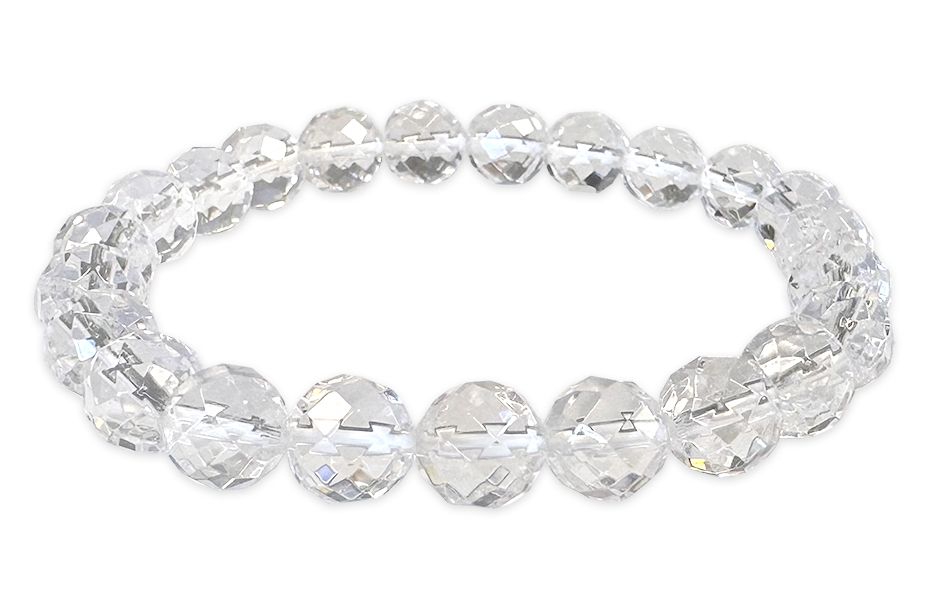 Bracelet Cristal de Roche Facetée AA perles 8mm