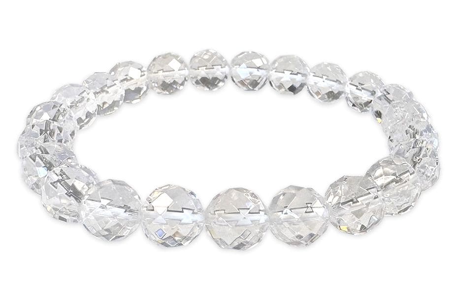 Bracelet Cristal de Roche Facetté AA perles 8mm chez Arabesk