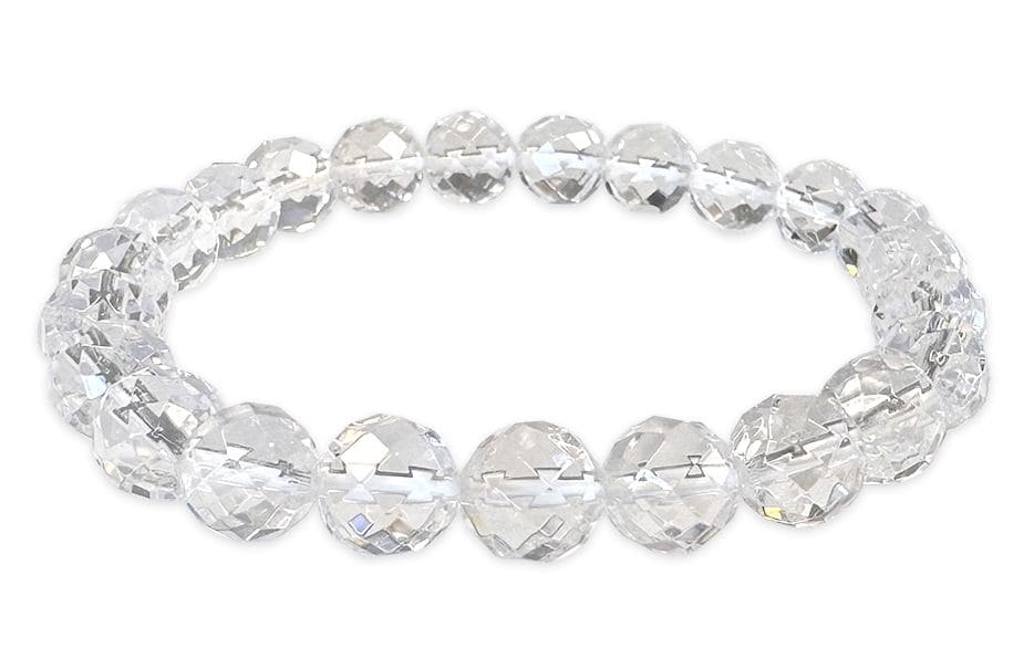 Bracelet Cristal de Roche Facetée AA perles 8mm