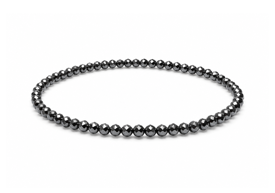 Bracelet en Hématite Facettée A – Perles 3 mm