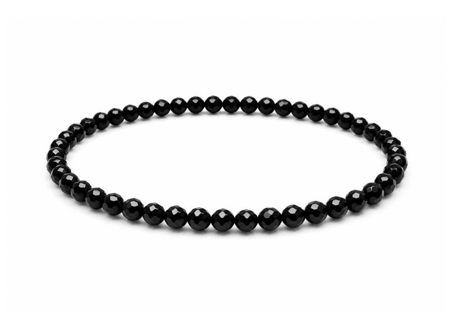 Bracelet en Onyx Facetté A – Perles 4 mm