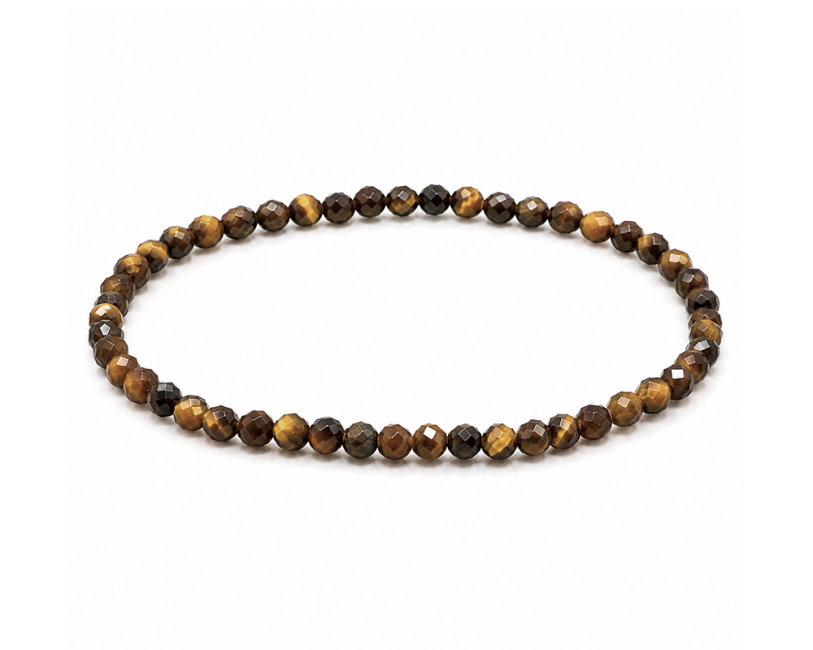 Bracelet en Oeil de Tigre Facetté A – Perles 3 mm