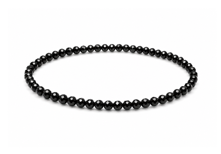 Bracelet en Spinelle Noire Facettée A – Perles 3 mm