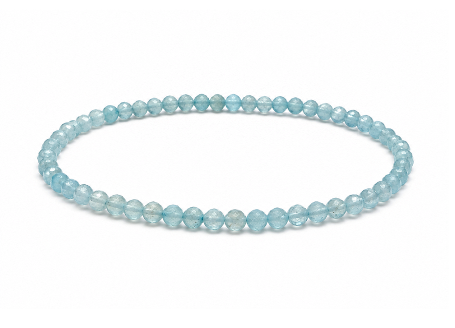Bracelet en Topaze Bleue Facettée AAA – Perles 3 mm