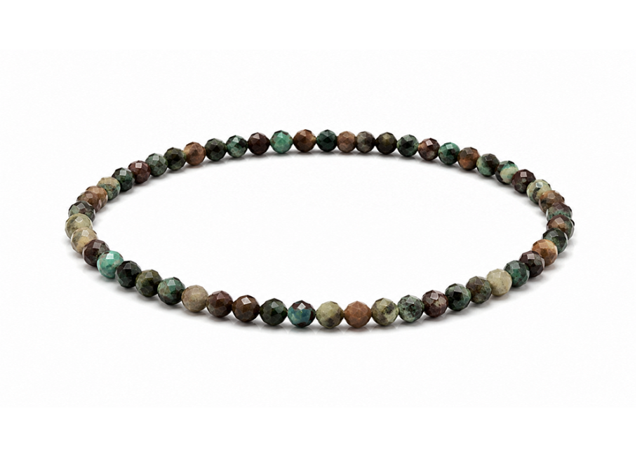 Bracelet en Turquoise du Pérou Facettée A – Perles 3 mm