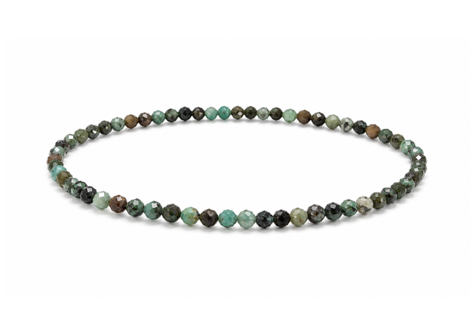 Bracelet en Turquoise Naturelle d’Afrique Facettée A – Perles 3 mm