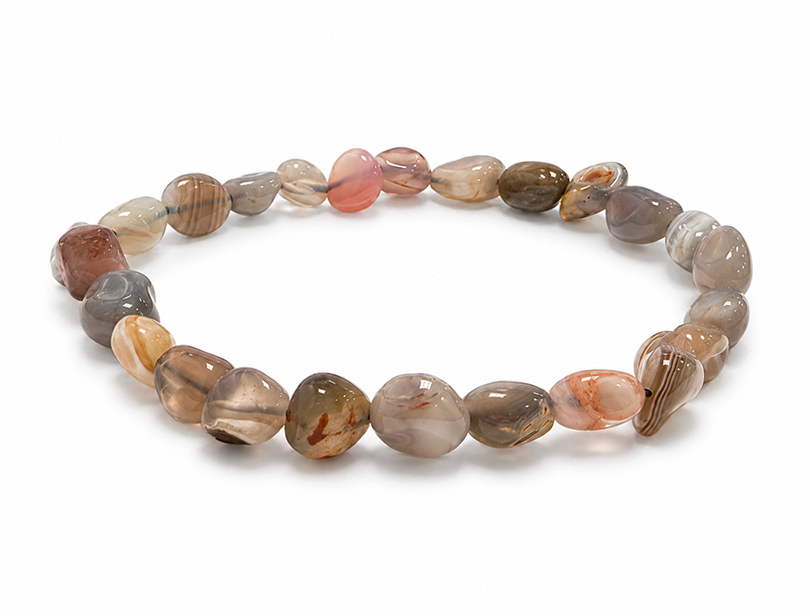 Bracelet pierres roulées Agate Botswana A 6-8mm chez Arabesk