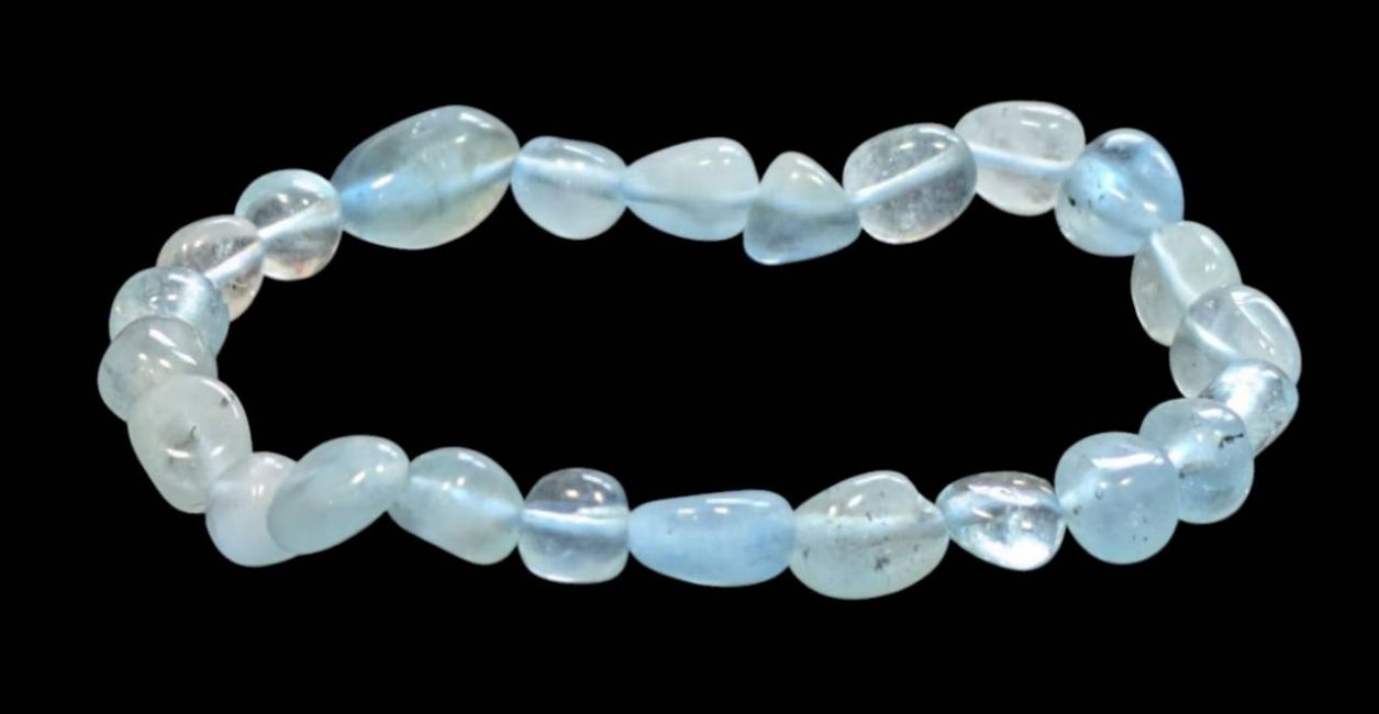 Bracelet Aigue Marine A+ pierres roulées chez Arabesk|fr