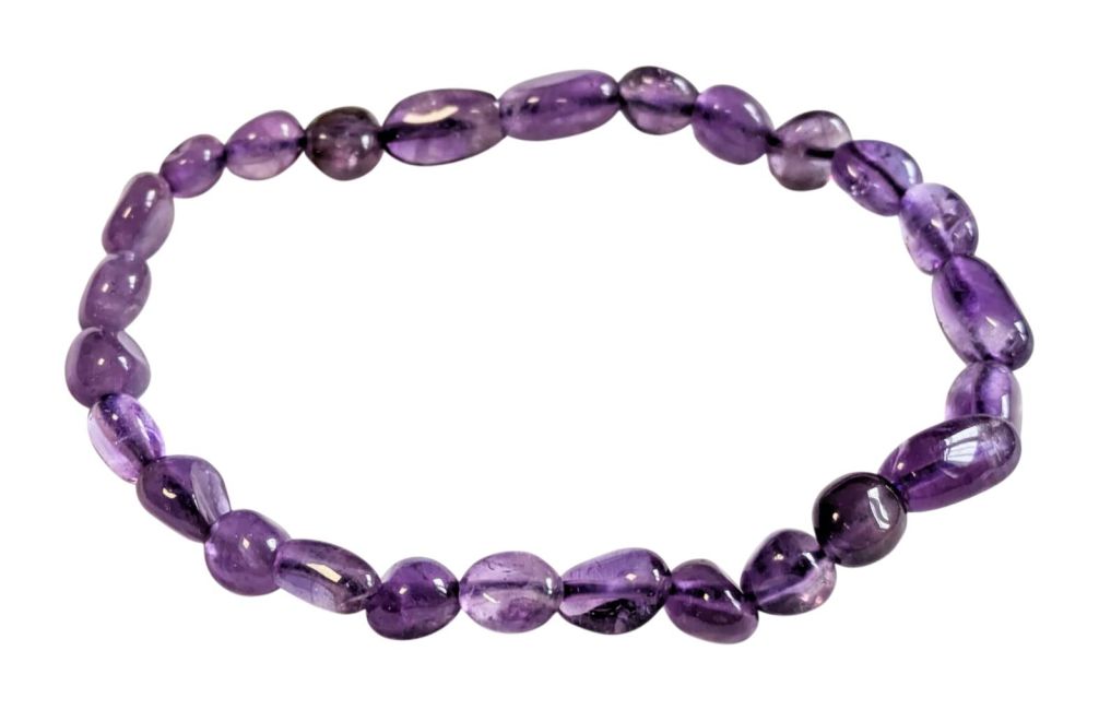 Bracelet Amethyste AA pierres roulées chez Arabesk