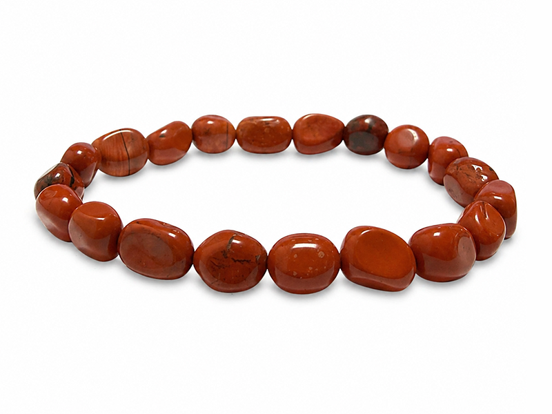 Bracelet pierres roulées Jaspe Rouge A 5-8mm chez Arabesk