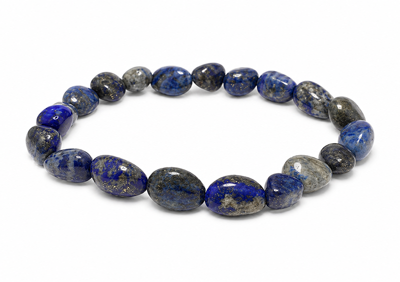 Bracelet pierres roulées Lapis Lazuli A 6-8mm chez Arabesk