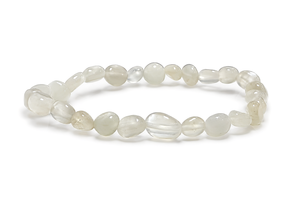 Bracelet Pierres Roulées Pierre de Lune Blanche A 6-8 mm chez Arabesk