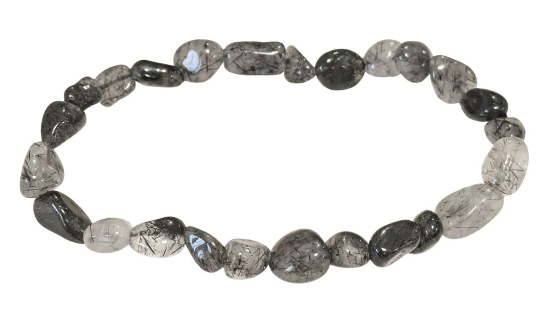 Bracelet Cristal de Roche Tourmaline A+ pierres roulées