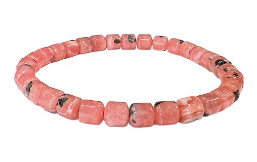 Bracelet Rhodochrosite Argentine AAA perles tonneaux 5-6mm