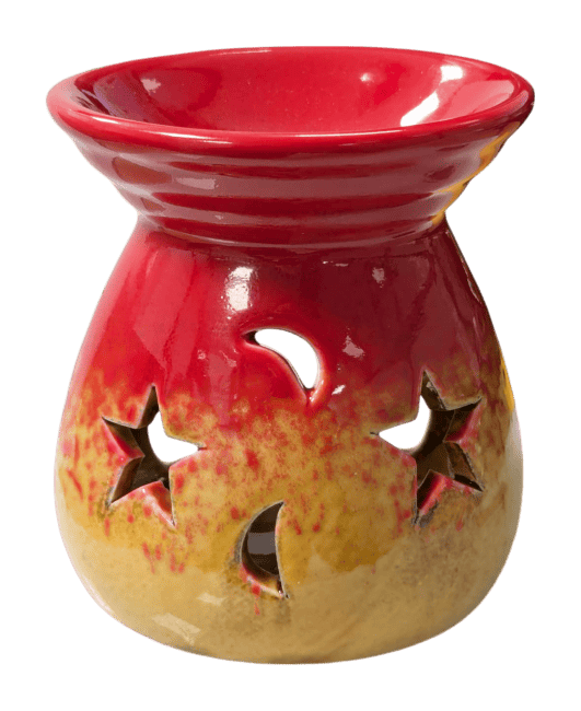 Brûleur Huile en Céramique Dégradé Rouge 8.5cm chez Arabesk
