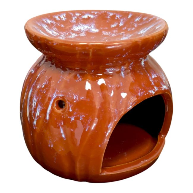 Brûleur à Huile en Céramique Rouge à Nuances Claires chez Arabesk|fr