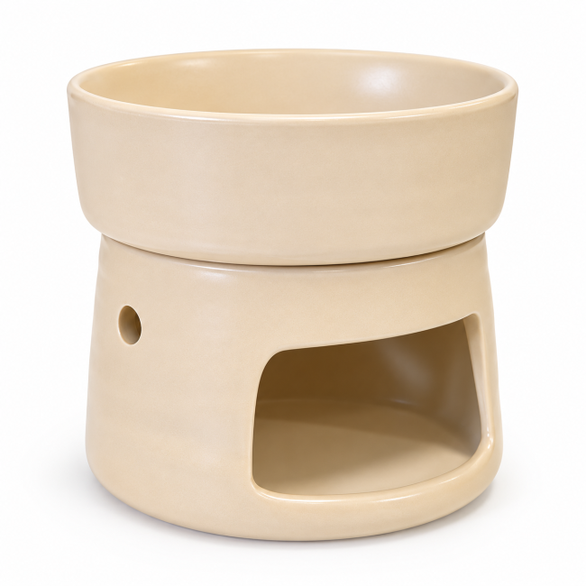 Brûle-Parfum Beige Clair en Céramique 9,3 cm chez Arabesk