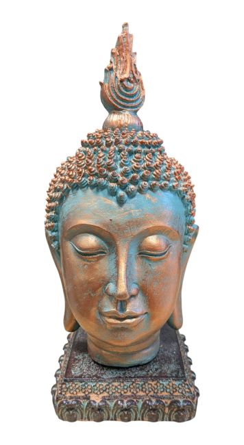 Tête de Bouddha décorative en résine 25cm