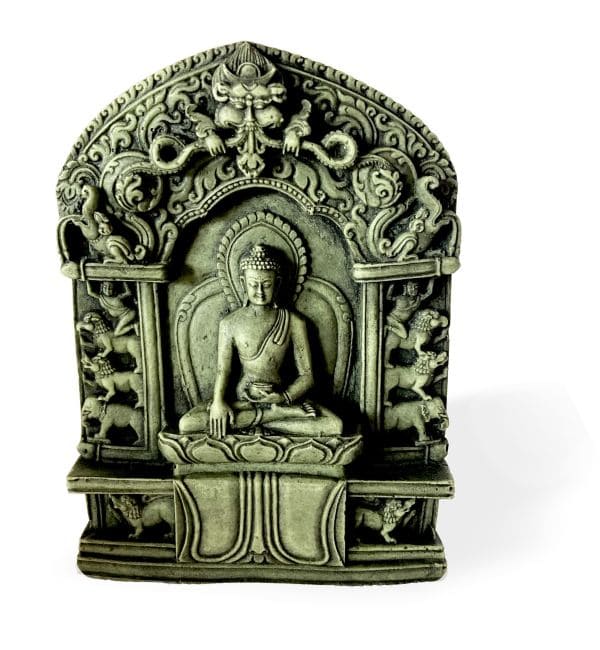 Harz Buddha Meditation grüner Stein 10cm