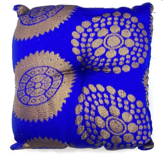 Coussin carré bleu pour bol chantant 15 cm