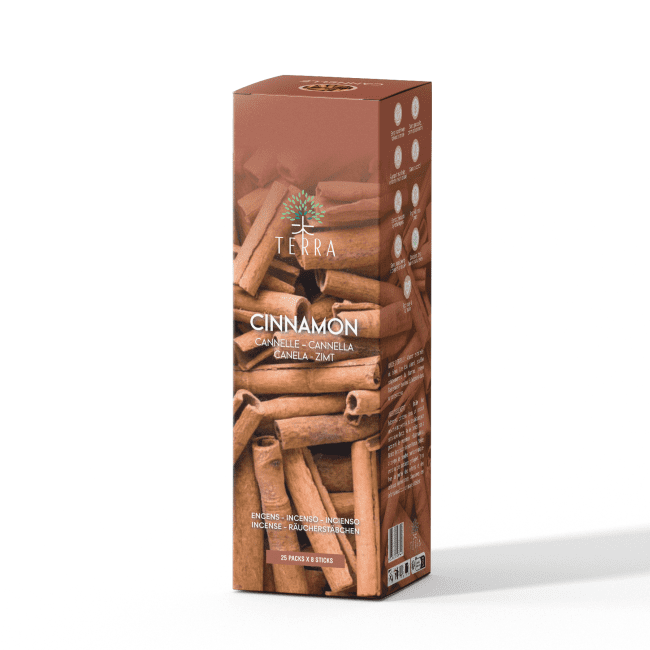 Encens TERRA Cannelle sans charbon 12grs chez Arabesk