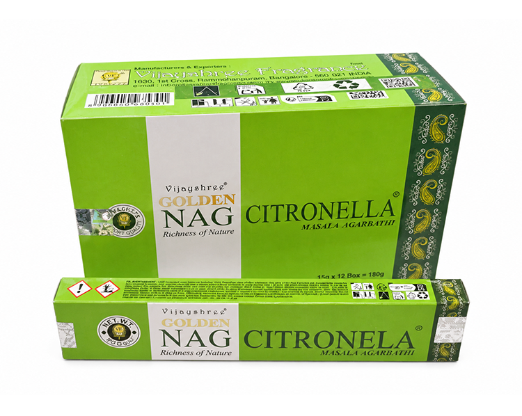 Encens Vijayshree Golden Nag Citronnelle 15g