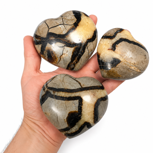 Lot de 3 Coeurs de Septaria  1000 Gr chez Arabesk