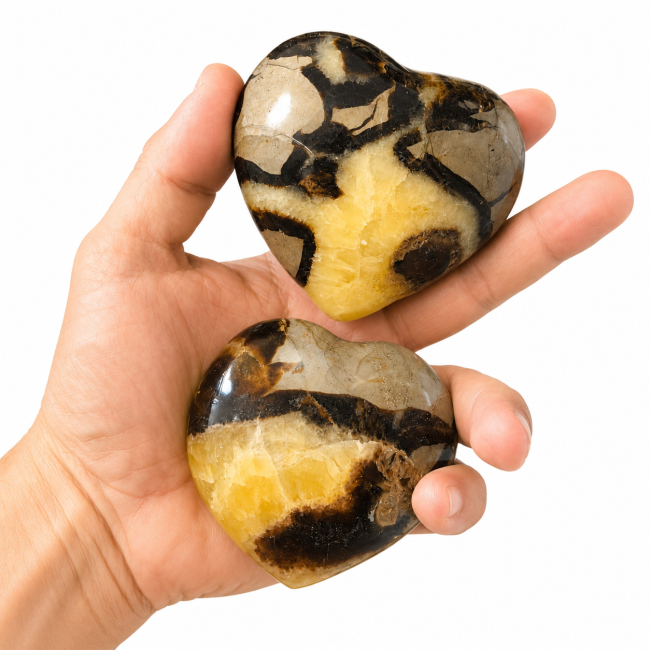 Lot de 2 Coeurs de Septaria  620 Gr chez Arabesk