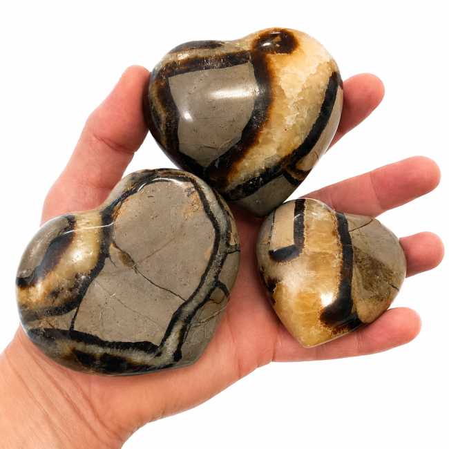 Lot de 3 Coeurs de Septaria  950 Gr chez Arabesk