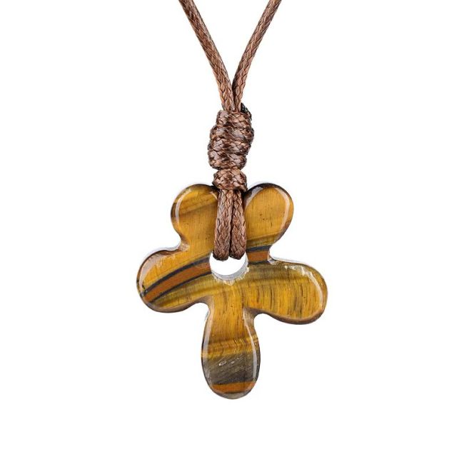 Collier Fleur Oeil de Tigre chez Arabesk